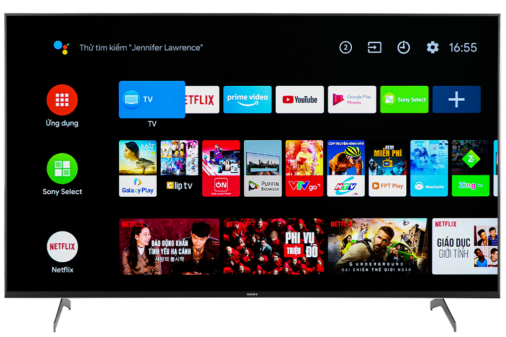 Android Tivi Sony 4K 55 inch KD-55X9000H Màu Đen