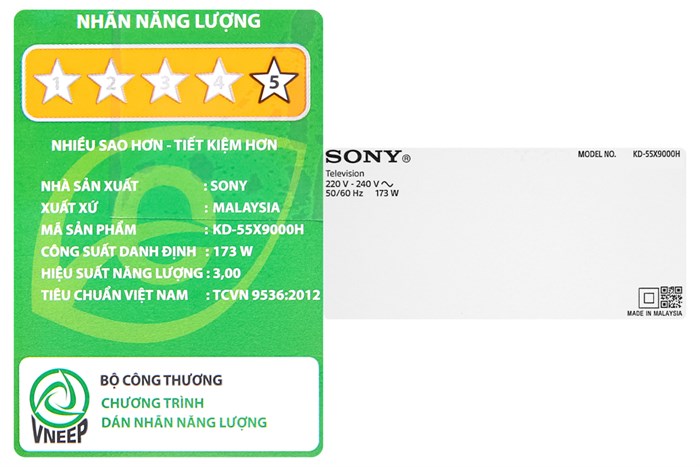 Android Tivi Sony 4K 55 inch KD-55X9000H Màu Đen