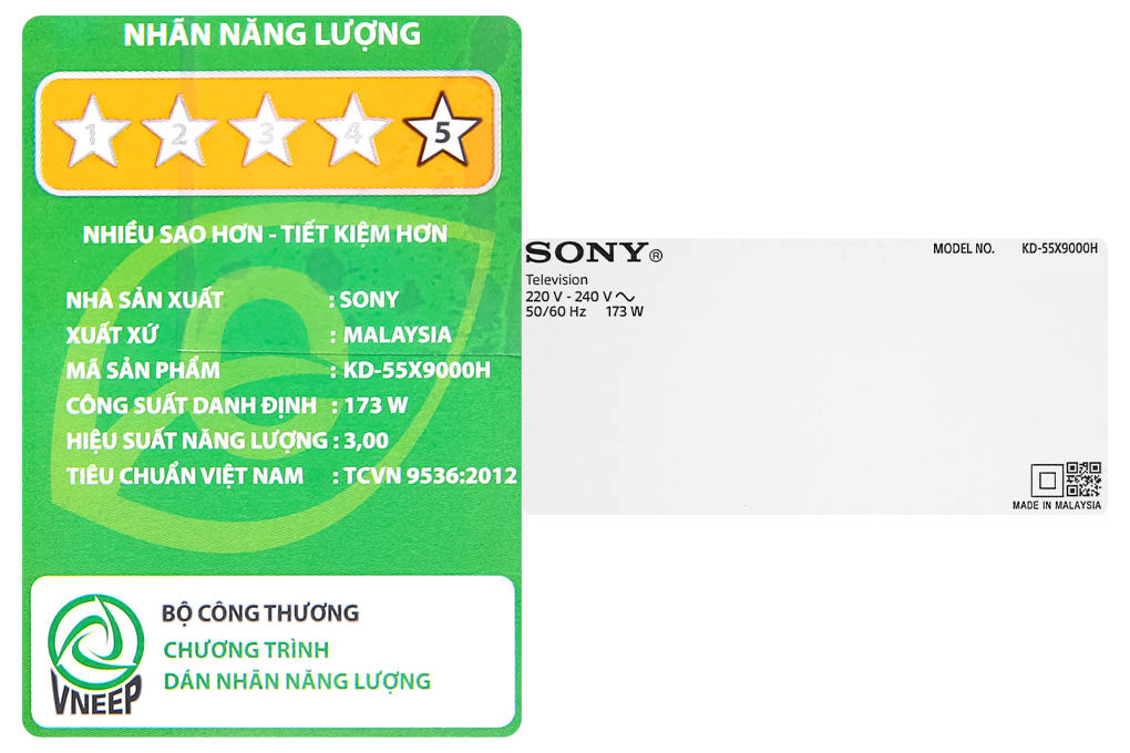 Android Tivi Sony 4K 55 inch KD-55X9000H Màu Đen
