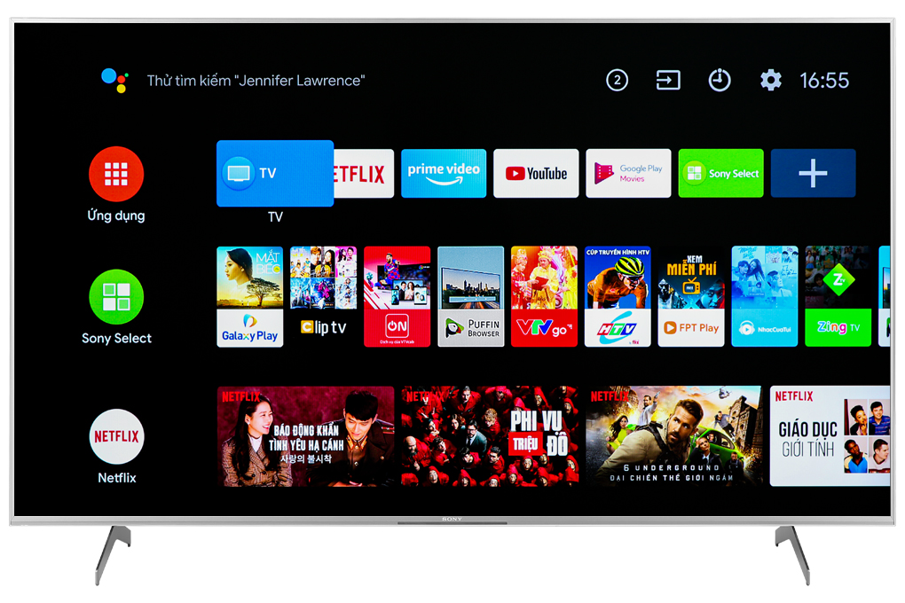 Android Tivi Sony 4K 55 inch KD-55X9000H/S Màu Bạc