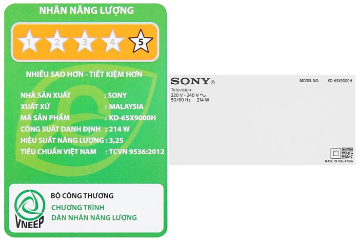 Android Tivi Sony 4K 65 inch KD-65X9000H/S Màu Bạc