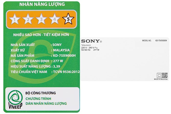 Android Tivi Sony 4K 75 inch KD-75X9000H Màu Đen