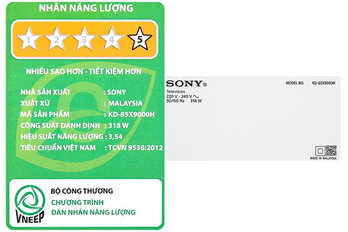 Android Tivi Sony 4K 85 inch KD-85X9000H Màu Đen