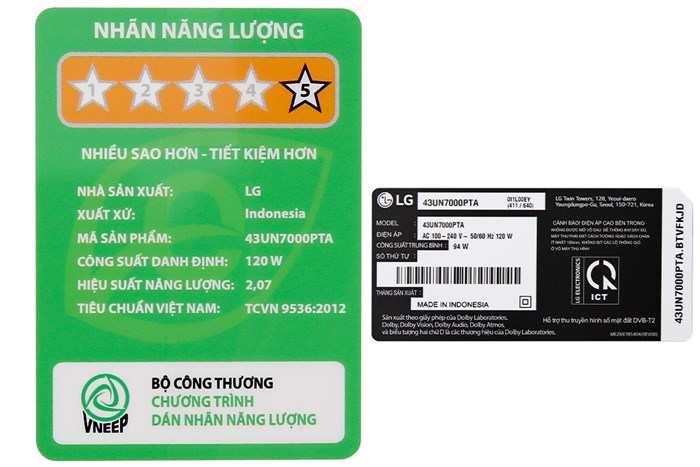 Smart Tivi LG 4K 43 inch 43UN7000PTA Màu Đen