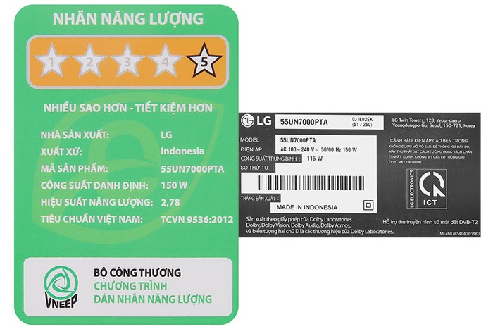 Smart Tivi LG 4K 55 inch 55UN7000PTA Màu Đen