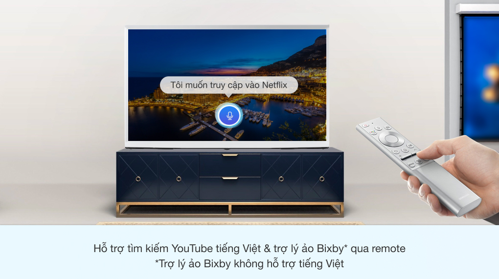 Smart Tivi Kiểu Chữ Có Chân The Serif QLED Samsung 4K 55 inch QA55LS01T