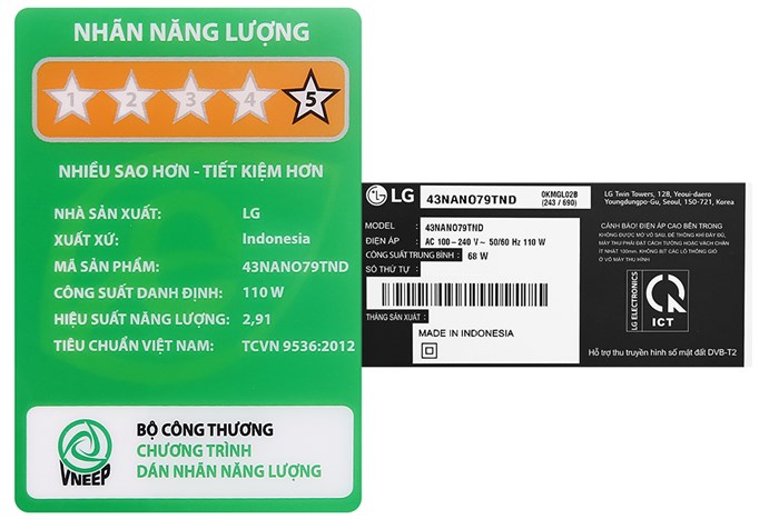 Smart Tivi NanoCell LG 4K 43 inch 43NANO79TND Màu Đen