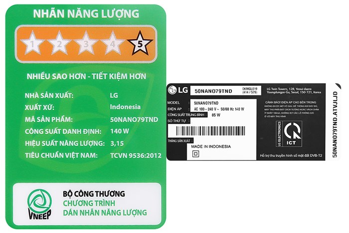 Smart Tivi NanoCell LG 4K 50 inch 50NANO79TND Màu Đen