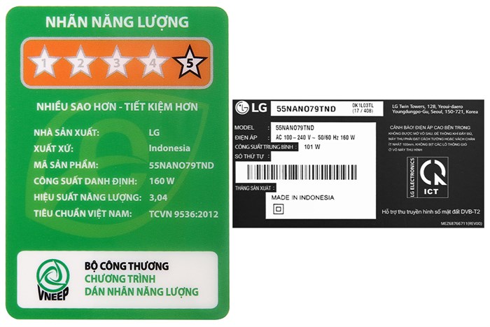 Smart Tivi NanoCell LG 4K 55 inch 55NANO79TND Màu Đen