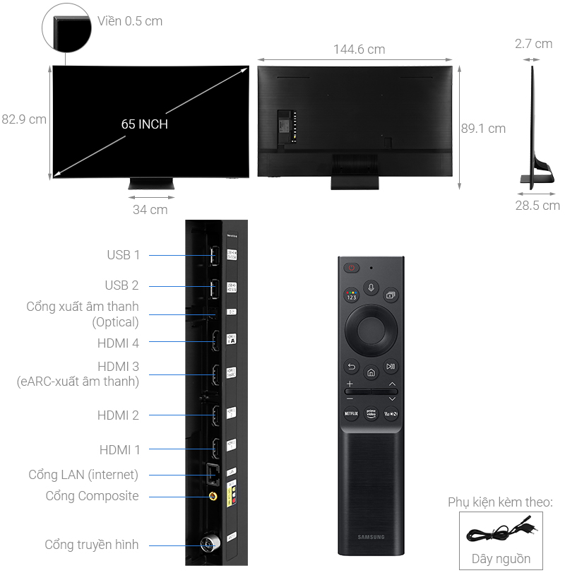 Smart Tivi Neo QLED 4K 65 inch Samsung QA65QN90A