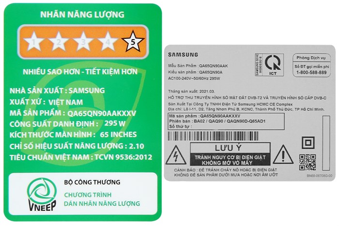 Smart Tivi Neo QLED 4K 65 inch Samsung QA65QN90A Màu Đen