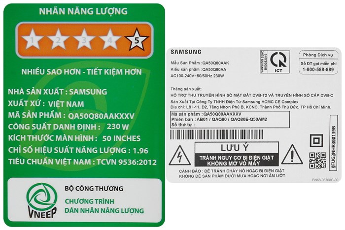 Smart Tivi QLED 4K 50 inch Samsung QA50Q80A Màu Đen