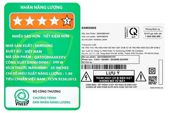 Smart Tivi QLED 4K 55 inch Samsung QA55Q80A Màu Đen