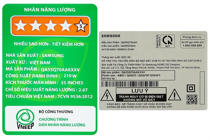 Smart Tivi QLED 4K 55 inch Samsung QA55Q70A Màu Đen