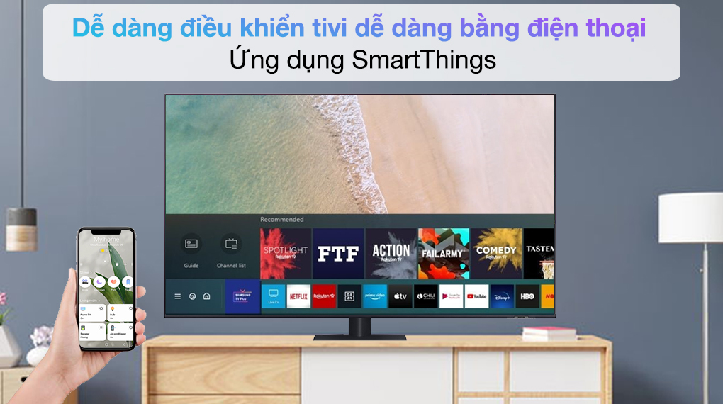 Smart Tivi QLED 4K 85 inch Samsung QA85Q70A  - SmartThings