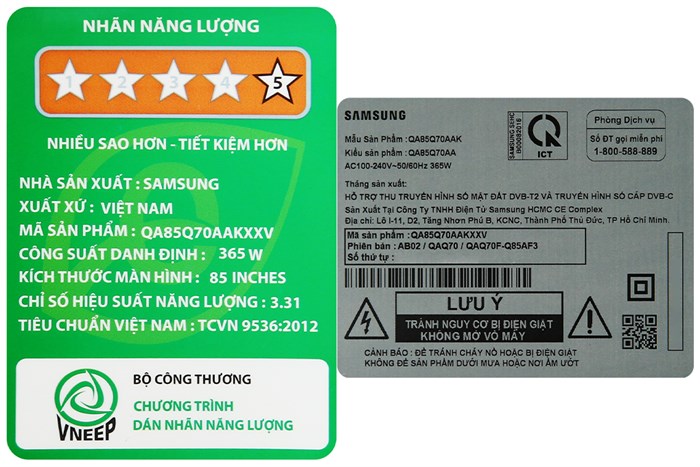 Smart Tivi QLED 4K 85 inch Samsung QA85Q70A Màu Đen