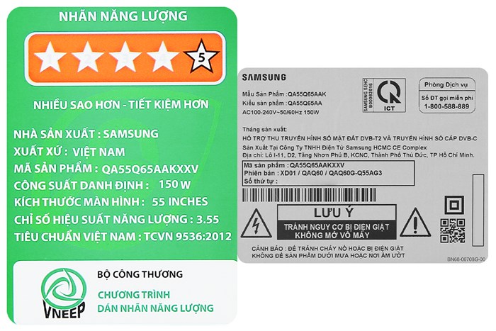 Smart Tivi QLED Samsung 4K 55 inch QA55Q65A Màu Đen