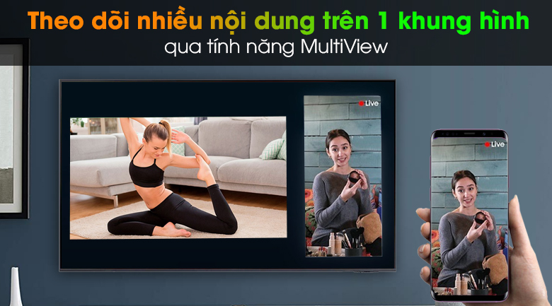 Smart Tivi Samsung 4K 50 inch UA50AU8100 - Xem cùng lúc 2 màn hình với Multi VIew