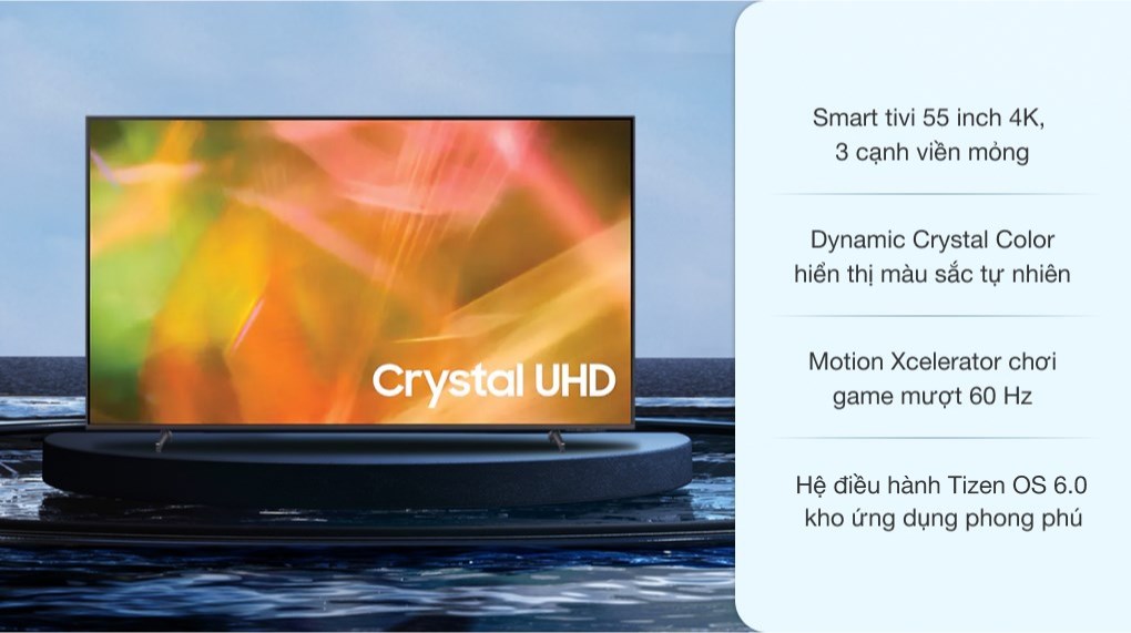 Smart Tivi Samsung 4K Crystal UHD 55 inch UA55AU8100