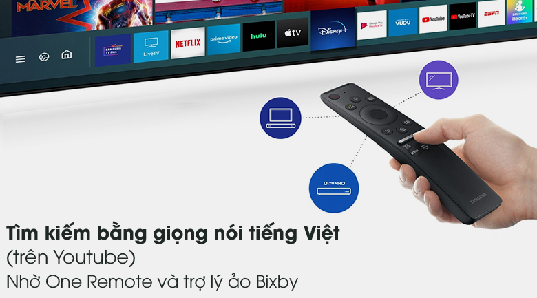 One Remote - Smart Tivi Samsung 4K 60 inch UA60AU8100
