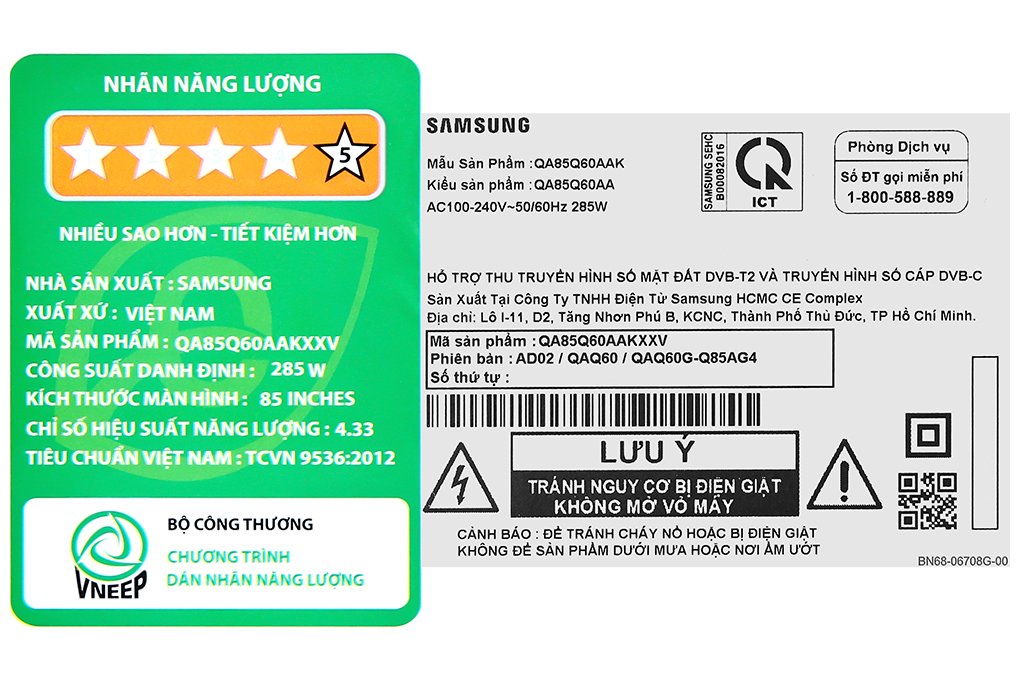 Smart Tivi QLED Samsung 4K 85 inch QA85Q60A chính hãng