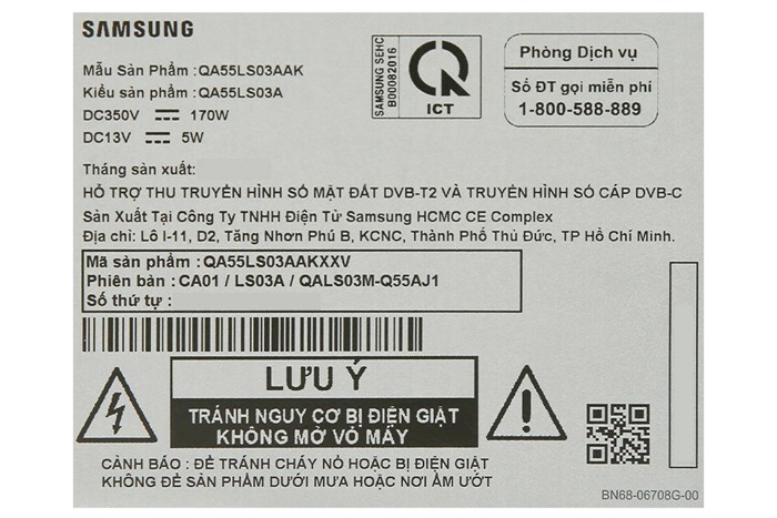 Smart Tivi Khung Tranh The Frame QLED Samsung 4K 55 inch QA55LS03A Màu Đen