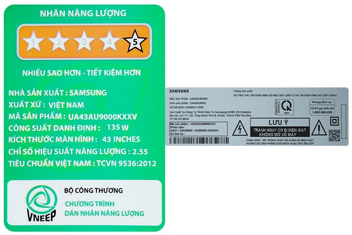 Smart Tivi Samsung 4K Crystal UHD 43 inch UA43AU9000 Màu Đen