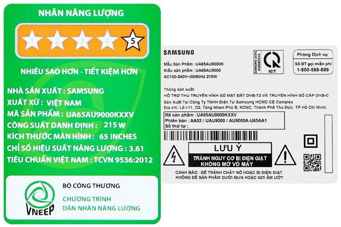 Smart Tivi Samsung 4K Crystal UHD 65 inch UA65AU9000 Màu Đen