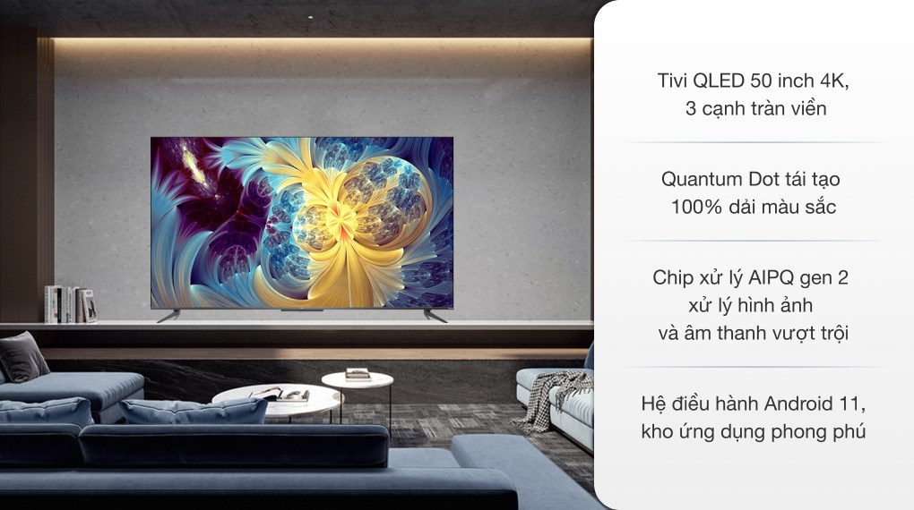 Android Tivi QLED TCL 4K 50 inch 50Q726