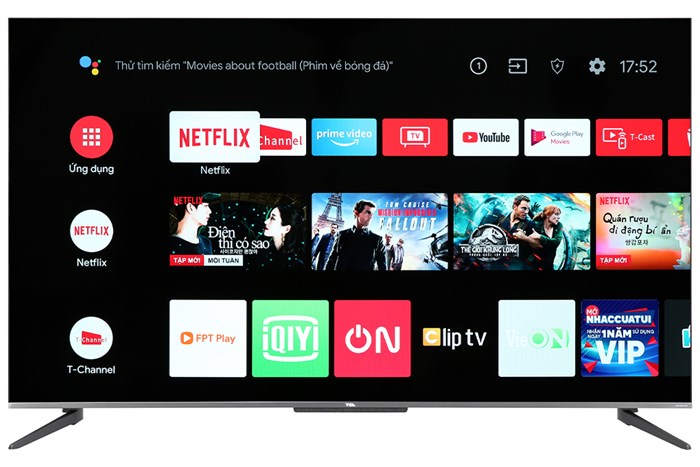 Android Tivi QLED TCL 4K 55 inch 55Q726 Màu Đen