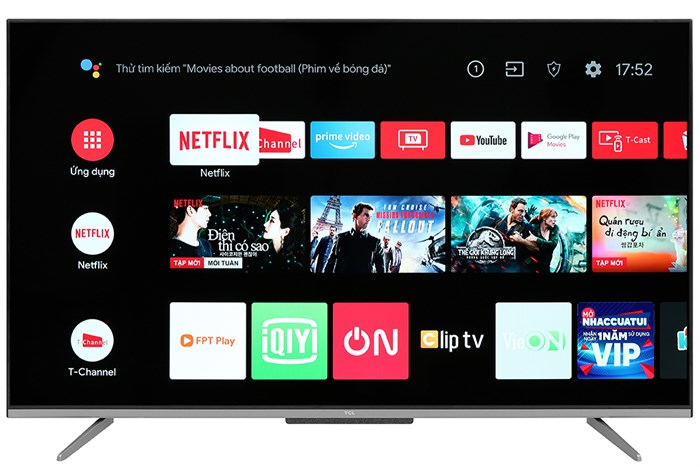 Android Tivi TCL 4K 65 inch 65P725 Màu Đen