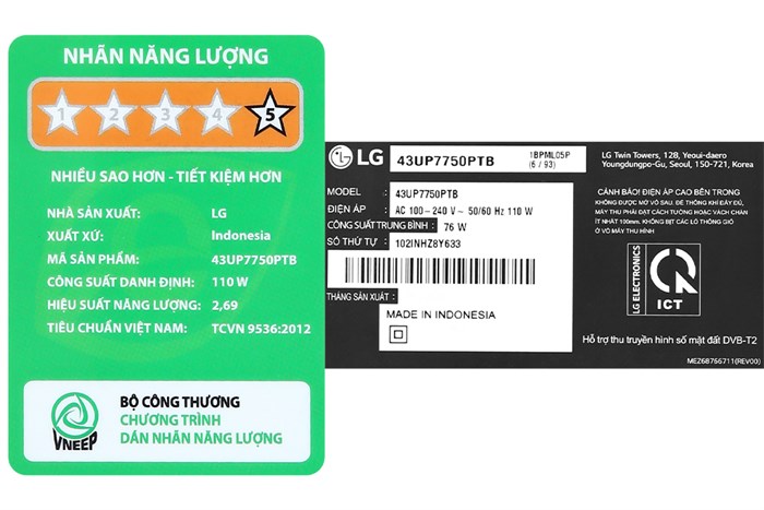 Smart Tivi LG 4K 43 inch 43UP7750PTB Màu Đen