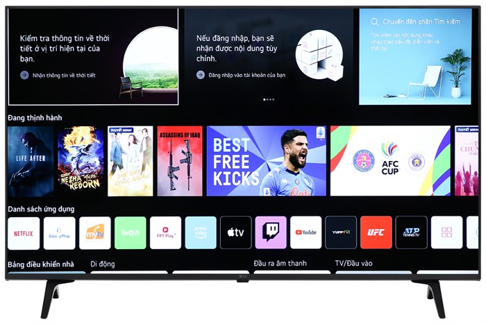 Smart Tivi LG 4K 43 inch 43UP7750PTB Màu Đen
