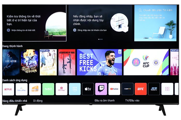 Smart Tivi LG 4K 65 inch 65UP7750PTB Màu Đen
