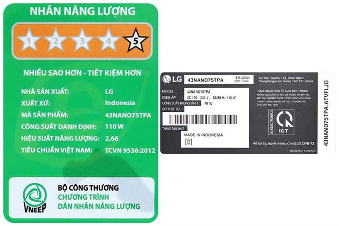 Smart Tivi NanoCell LG 4K 43 inch 43NANO75TPA Màu Đen