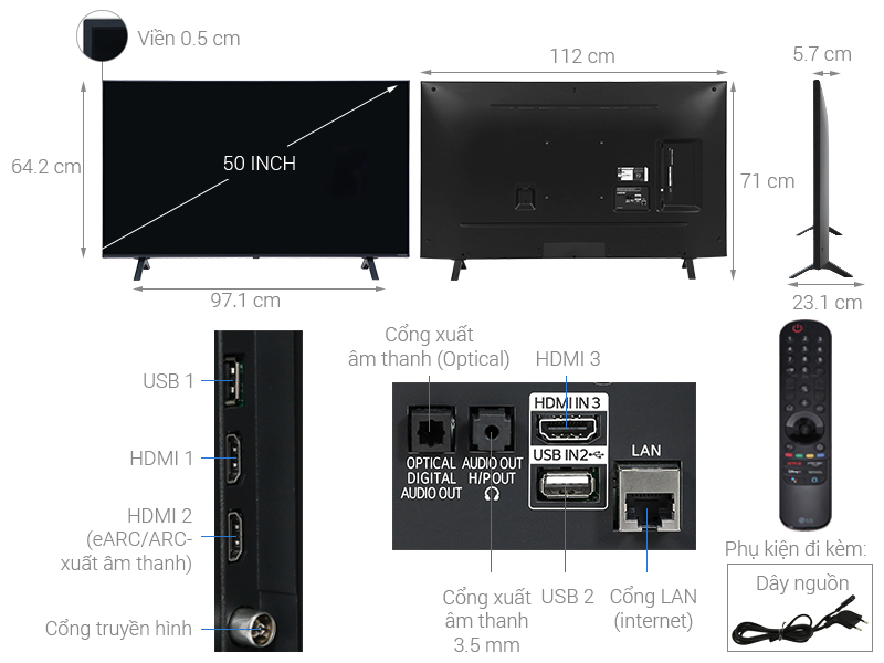 Smart Tivi NanoCell LG 4K 50 inch 50NANO75TPA