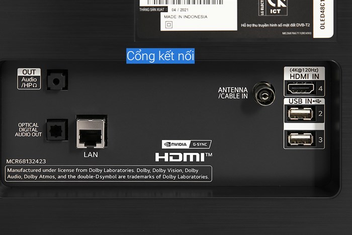 Smart Tivi OLED LG 4K 48 inch 48C1PTB Màu Đen