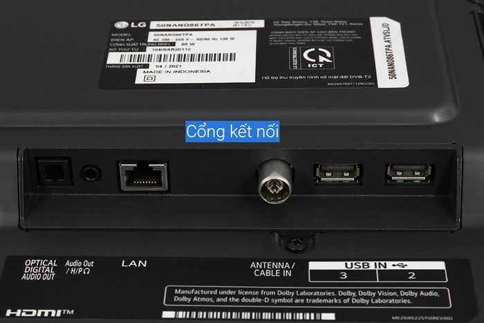 Smart Tivi NanoCell LG 4K 50 inch 50NANO86TPA Màu Đen