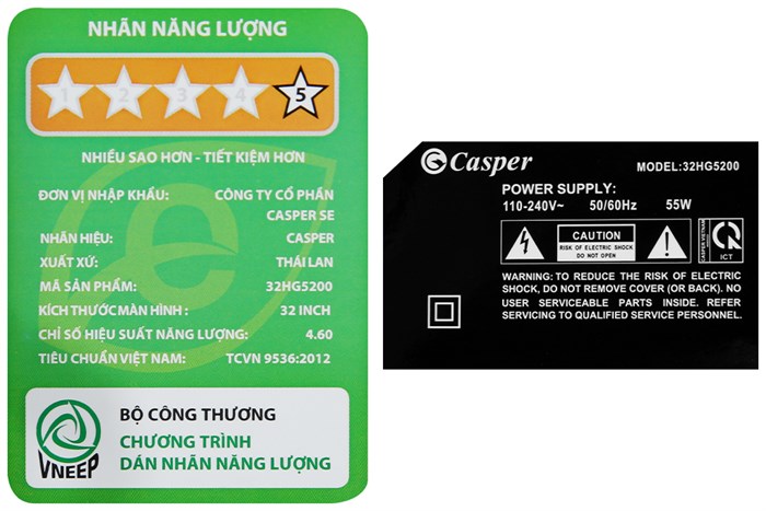 Android Tivi Casper 32 inch 32HG5200 Màu Đen