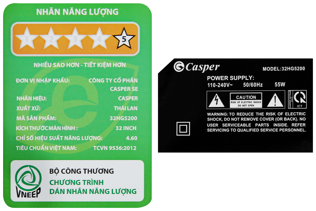 Android Tivi Casper 32 inch 32HG5200 Màu Đen