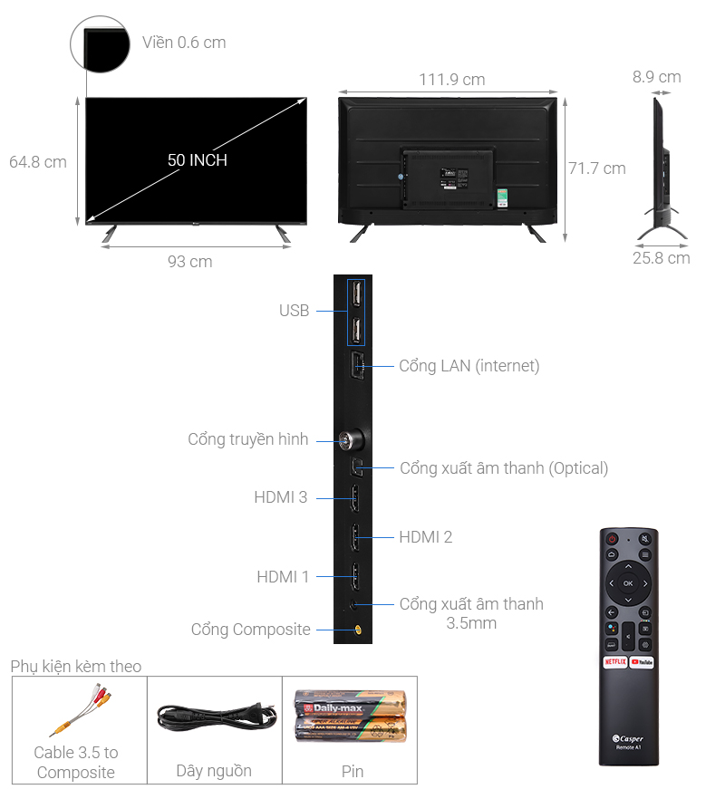 Smart Tivi Casper 4K 50 inch 50UG6100