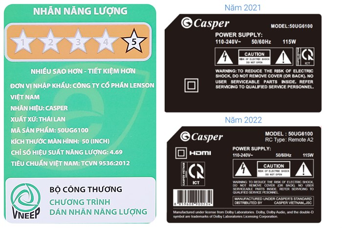 Android Tivi Casper 4K 50 inch 50UG6100 Màu Đen