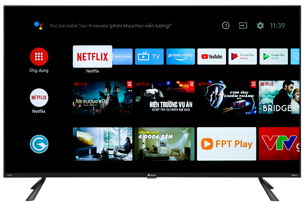 Android Tivi Led Casper 4K 55 inch 55UG6300 Màu Đen