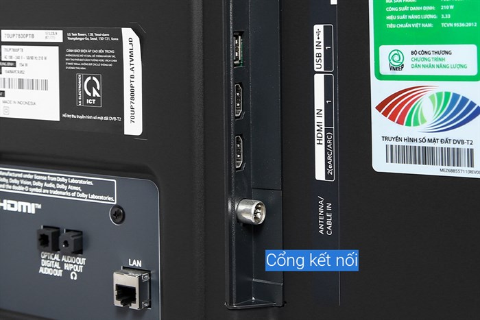 Smart Tivi LG 4K 70 inch 70UP7800PTB Màu Đen