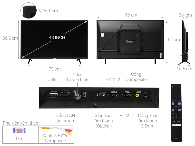 Android Tivi TCL 43 inch L43S5200