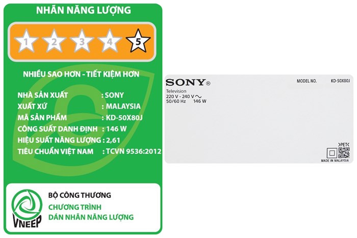 Android Tivi Sony 4K 50 inch KD-50X80J Màu Đen