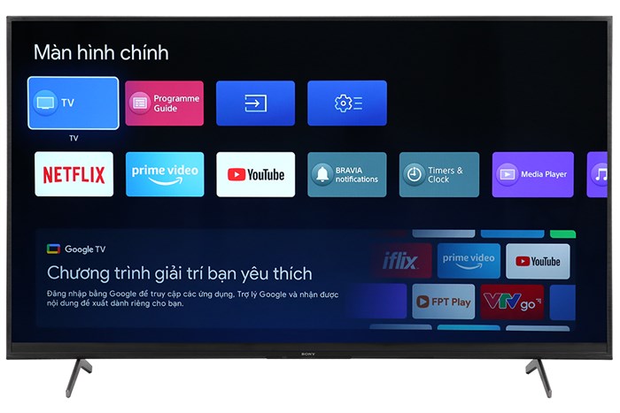 Android Tivi Sony 4K 65 inch KD-65X80J Màu Đen