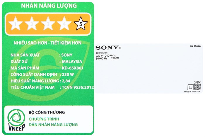 Android Tivi Sony 4K 65 inch KD-65X80J Màu Đen