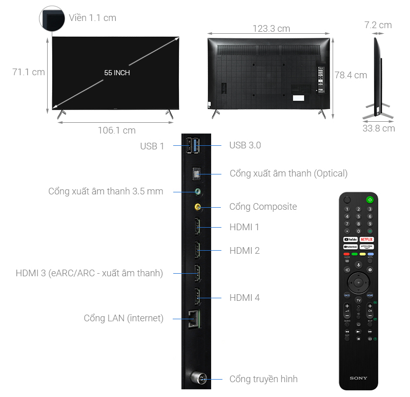 Android Tivi Sony 4K 55 inch KD-55X85J