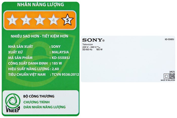 Android Tivi Sony 4K 55 inch KD-55X85J Màu Đen